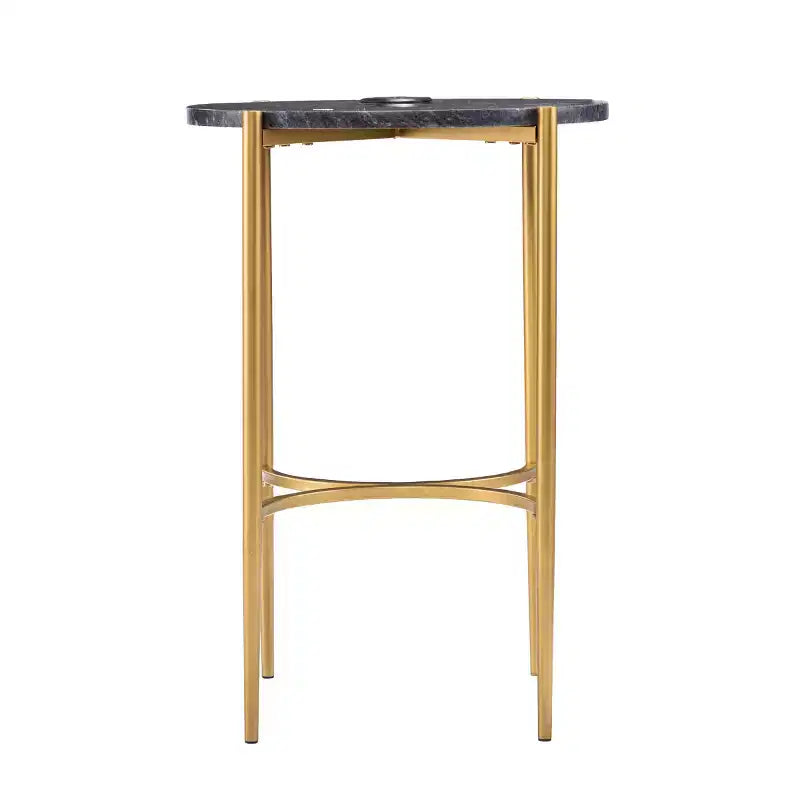 Table d'appoint avec station de recharge sans fil - Or/Noir