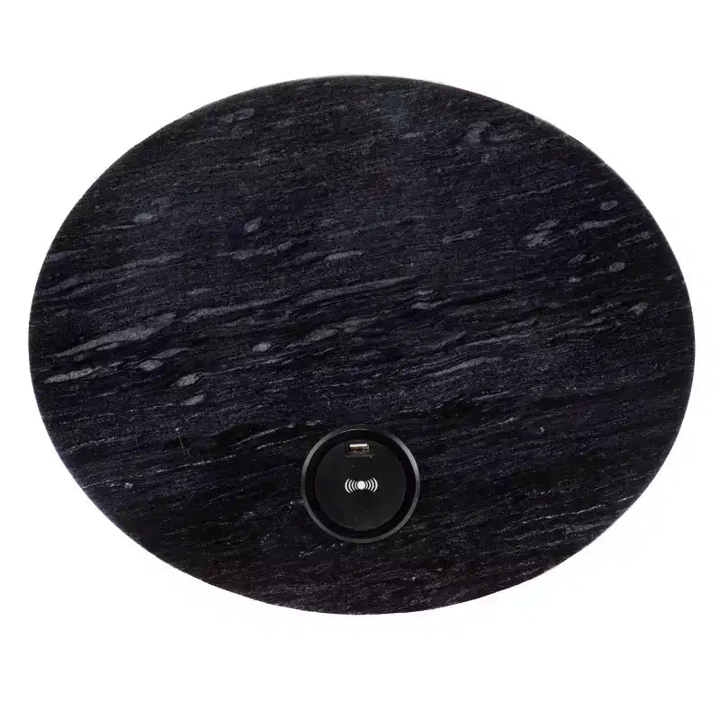 Table d'appoint avec station de recharge sans fil - Or/Noir