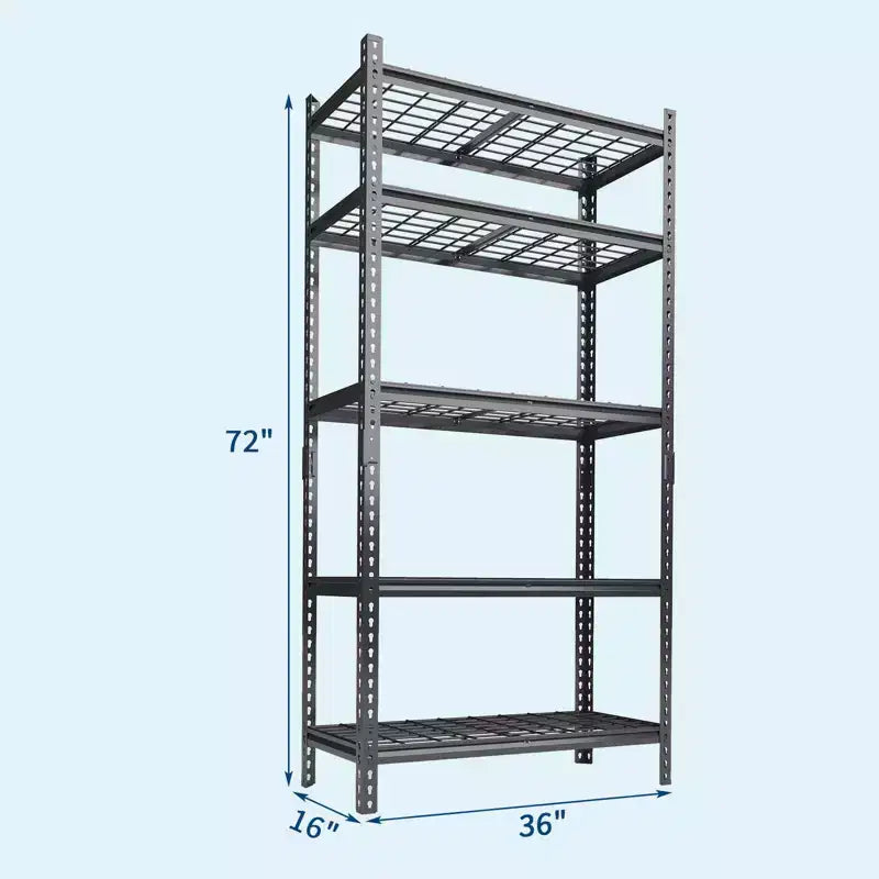 Étagères de rangement robustes à 5 niveaux, étagère métallique réglable, montage sans boulons, haute capacité pour garage, sous-sol, garde-manger