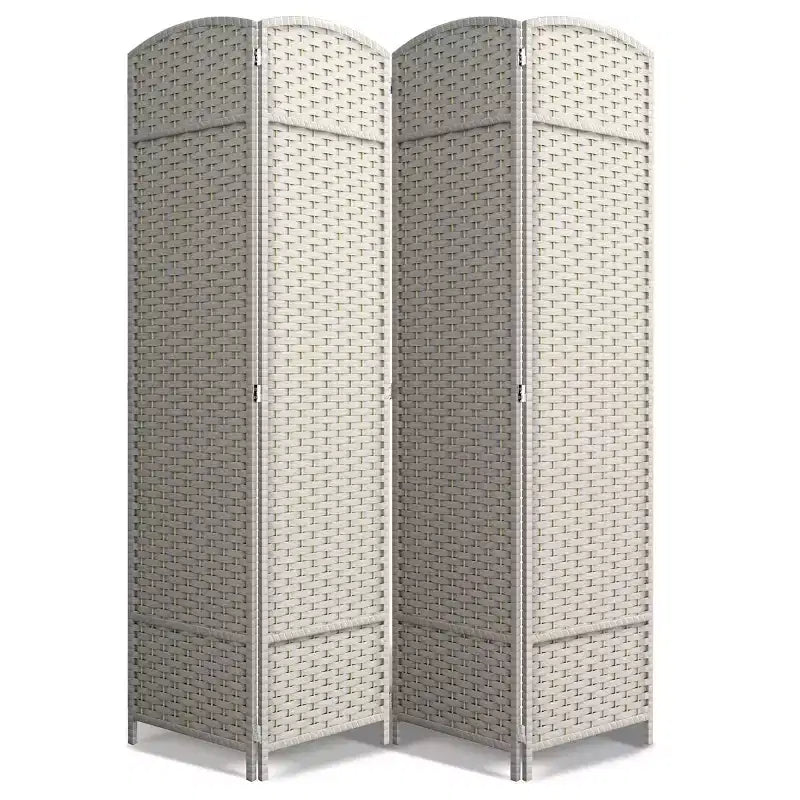 Paravent 4 pans, grande largeur 1,80 m, panneaux à double charnière – Séparateur de pièce pliable