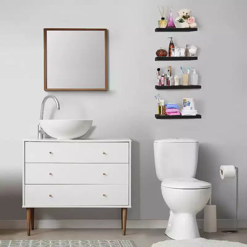 Lot de 4 étagères murales flottantes – pour ranger et exposer des pièces d'ornement, des objets de décoration intérieure et d'autres objets de valeur