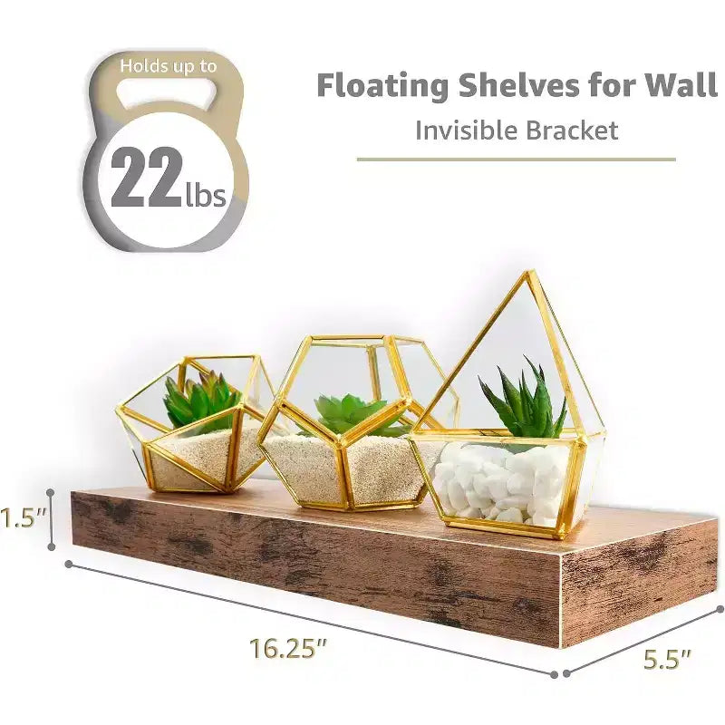 Lot de 4 étagères murales flottantes – pour ranger et exposer des pièces d'ornement, des objets de décoration intérieure et d'autres objets de valeur