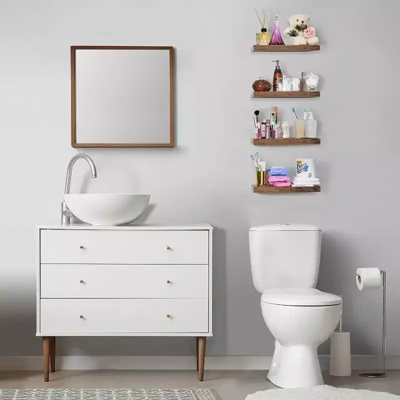 Lot de 4 étagères murales flottantes – pour ranger et exposer des pièces d'ornement, des objets de décoration intérieure et d'autres objets de valeur