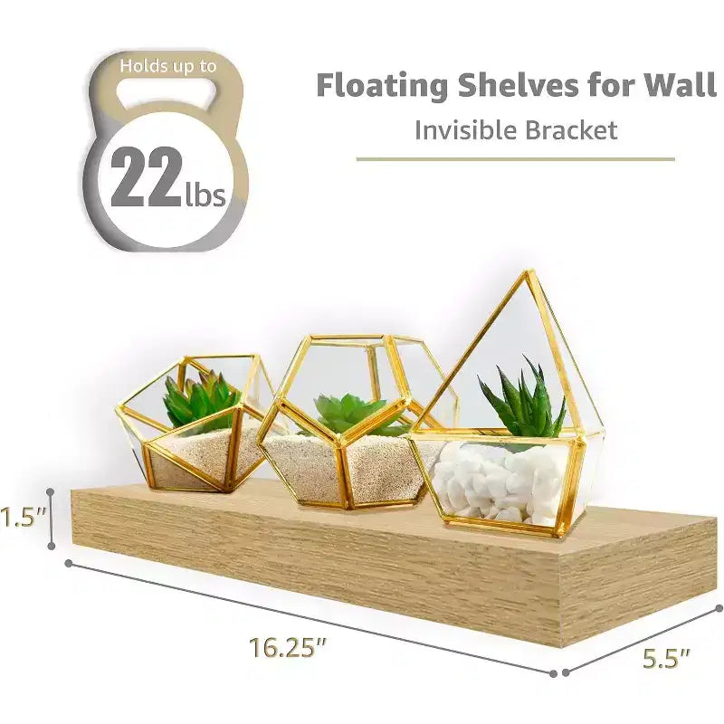 Lot de 4 étagères murales flottantes – pour ranger et exposer des pièces d'ornement, des objets de décoration intérieure et d'autres objets de valeur