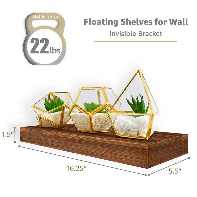 Lot de 4 étagères murales flottantes – pour ranger et exposer des pièces d'ornement, des objets de décoration intérieure et d'autres objets de valeur