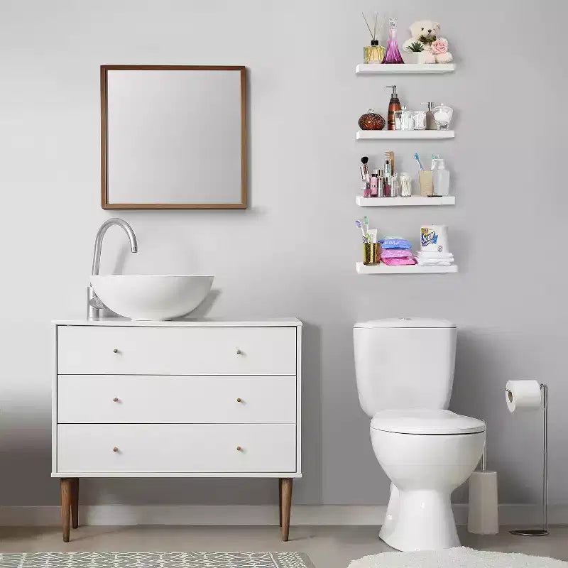 Lot de 4 étagères murales flottantes – pour ranger et exposer des pièces d'ornement, des objets de décoration intérieure et d'autres objets de valeur