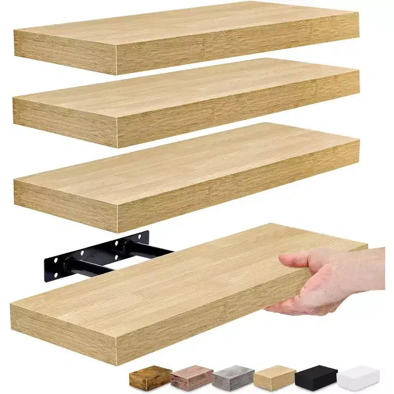 Lot de 4 étagères murales flottantes – pour ranger et exposer des pièces d'ornement, des objets de décoration intérieure et d'autres objets de valeur