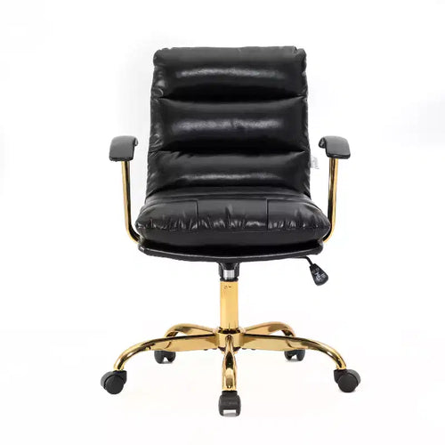 Fauteuil de bureau de direction pivotant à hauteur réglable avec siège rembourré noir de 106,7 cm de hauteur