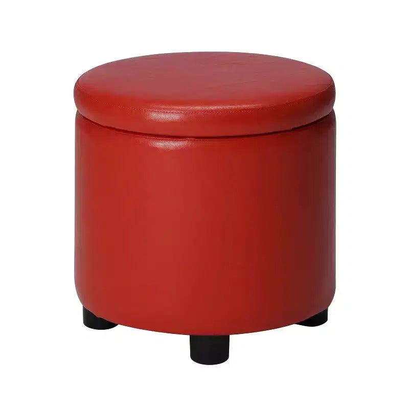 Pouf de rangement rond avec plateau réversible