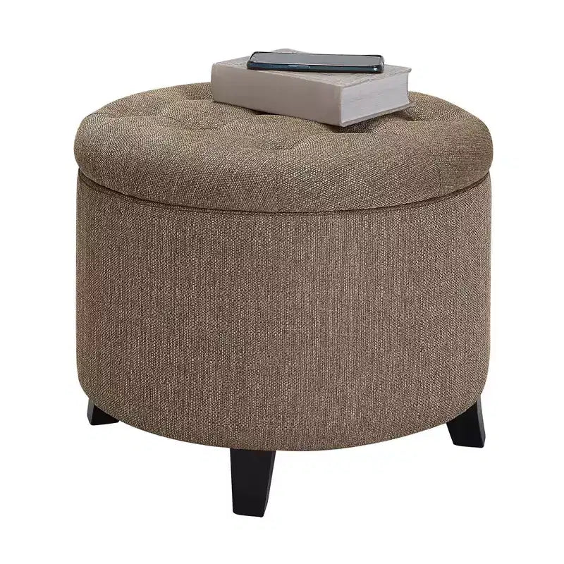 Pouffe de rangement rond