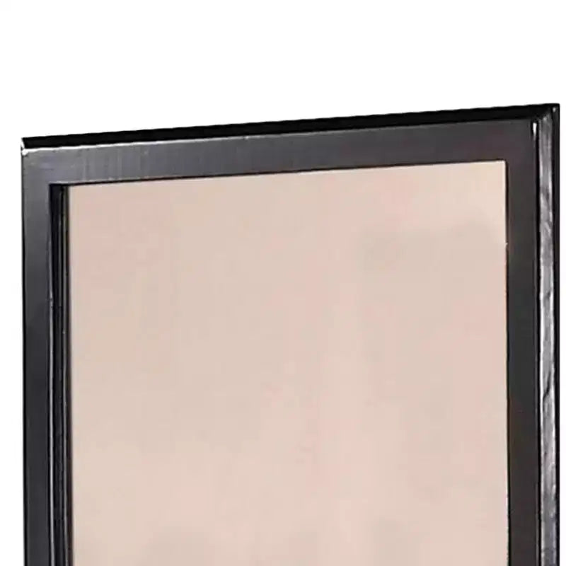 Miroir rectangulaire en bois, 36 pouces, Noir - Style transitionnel