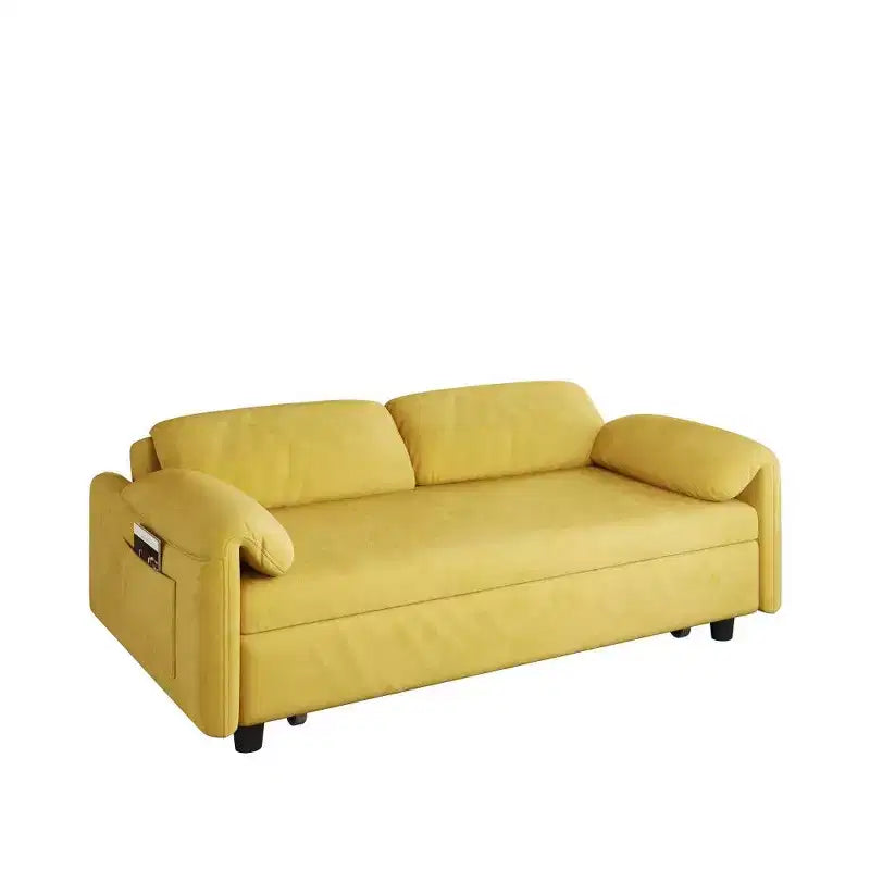 Canapé convertible moderne de 54 pouces, canapé-lit en velours avec poches de rangement, causeuse rétractable 2 en 1 pour salon, petits espaces