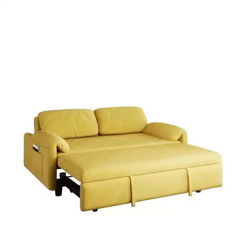Canapé convertible moderne de 54 pouces, canapé-lit en velours avec poches de rangement, causeuse rétractable 2 en 1 pour salon, petits espaces