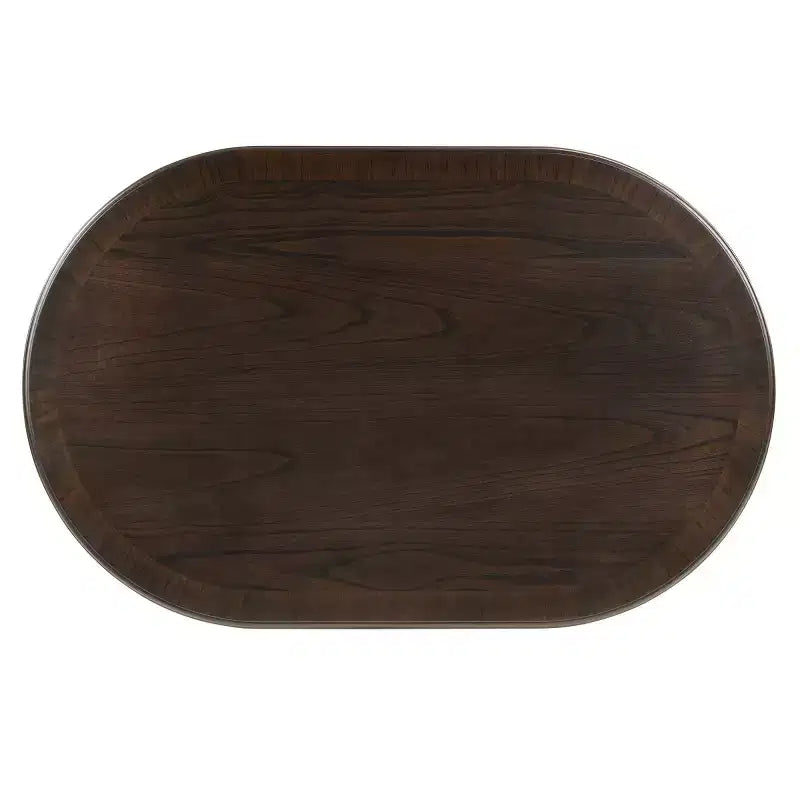 Table basse ovale moderne de 31,5 po avec base en X, table centrale de canapé minimaliste en placage de bois pour salon ou bureau à domicile