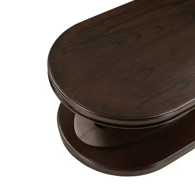 Table basse ovale moderne de 31,5 po avec base en X, table centrale de canapé minimaliste en placage de bois pour salon ou bureau à domicile
