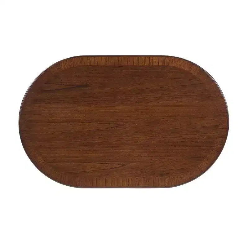 Table basse ovale moderne de 31,5 po avec base en X, table centrale de canapé minimaliste en placage de bois pour salon ou bureau à domicile