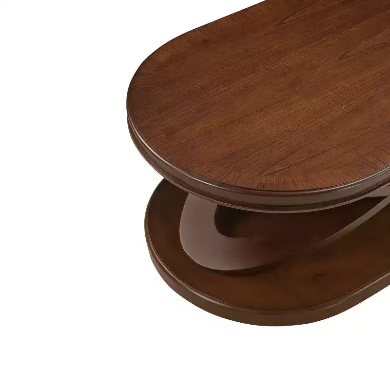 Table basse ovale moderne de 31,5 po avec base en X, table centrale de canapé minimaliste en placage de bois pour salon ou bureau à domicile