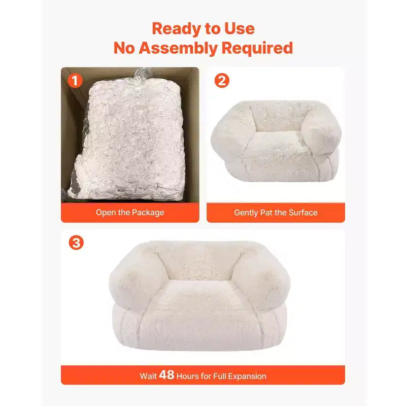 Pouf poire, Canapé-pouf avec accoudoirs pour adultes, Peluche moelleuse et rembourrage en mousse haute densité, Pouf adulte avec fermeture éclair, Beige