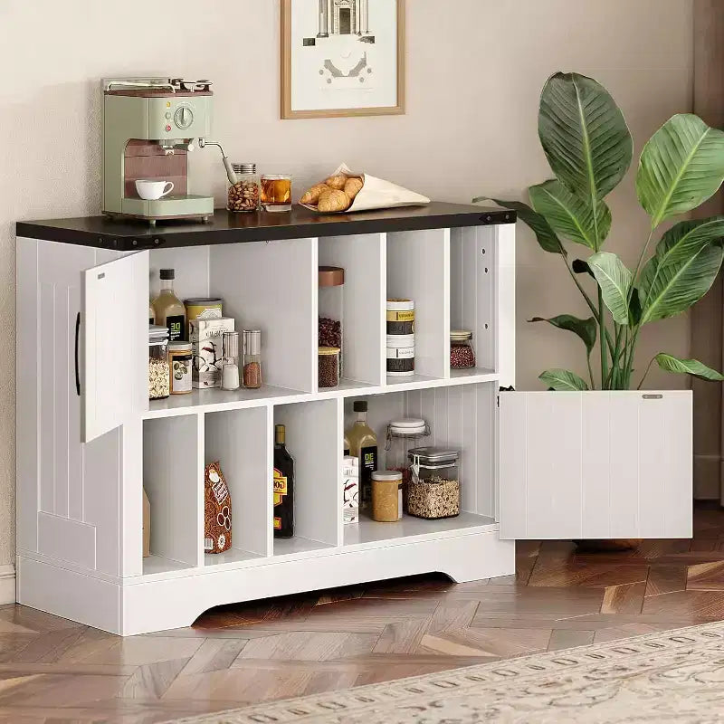 Meuble de rangement pour disques vinyles de 99 cm, meuble de platine vinyle en bois de style ferme avec 2 portes de grange, grande table de platine pour salon et chambre à coucher